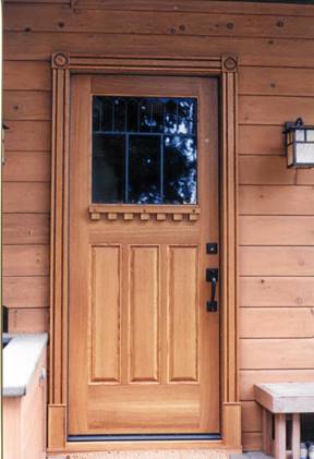 Country door with flower box