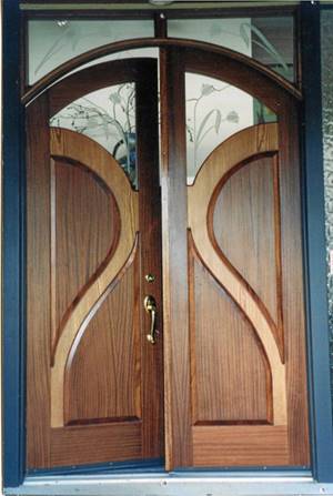 Dual Door with Etched glass and design